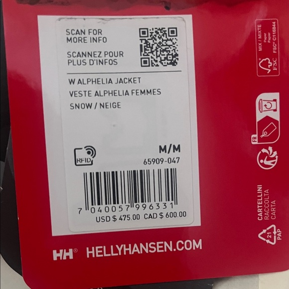 Helly Hansen Off-White Hooded Jacket - Picture 3 of 3